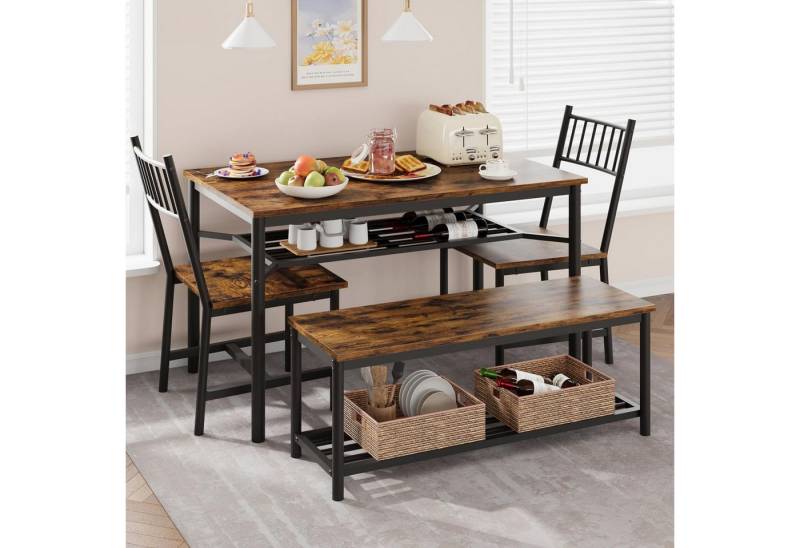 GarveeMore Essgruppe Bestehend aus 1 x Tisch 2 x Stühlen und 1 x Bank von GarveeMore