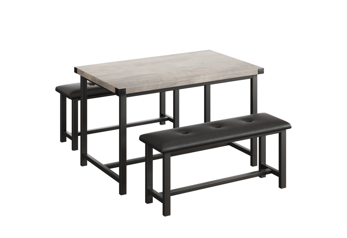 GarveeMore Essgruppe Essgruppe mit 2 Stühlen sszimmer-Set, (3-tlg), (Set, 3-tlg), Küchentisch 113x70x75CM,2 Bänke je 100x27x45CM von GarveeMore