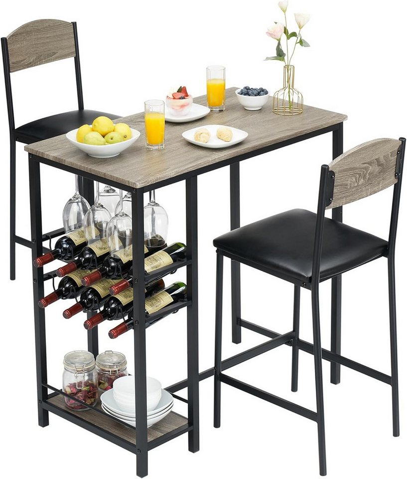 GarveeMore Esstisch 2-teiliges rustikales braunes Stehtisch-Set mit Fußstütze GarveeMore Esstisch 2-teiliges rustikales braunes Stehtisch-Set mit Fußstütze von GarveeMore