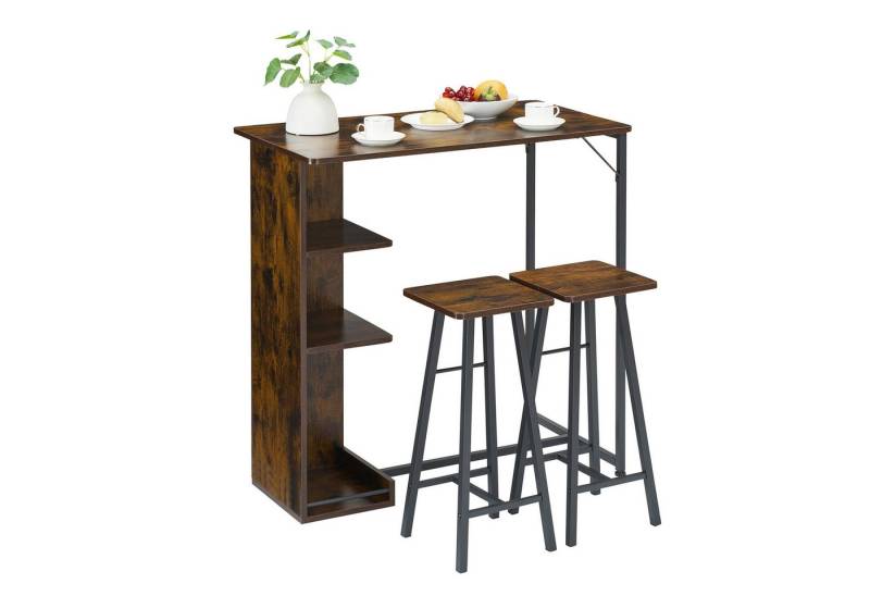 GarveeMore Esstisch Kleines Bartisch- und Stuhl Set für 2, 3-teiliges Bartisch Set von GarveeMore