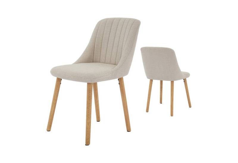 GarveeMore Esszimmerstuhl (2 St),Moderne mit Stoff gepolsterte Küchen-Seitenstühle, Esszimmerstühle mit geschwungener Rückenlehne und Eichenbeinen von GarveeMore