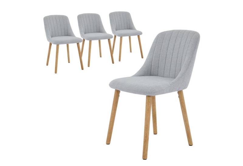 GarveeMore Esszimmerstuhl (4 St),Moderne mit Stoff gepolsterte Küchen-Seitenstühle, Esszimmerstühle mit geschwungener Rückenlehne und Eichenbeinen von GarveeMore