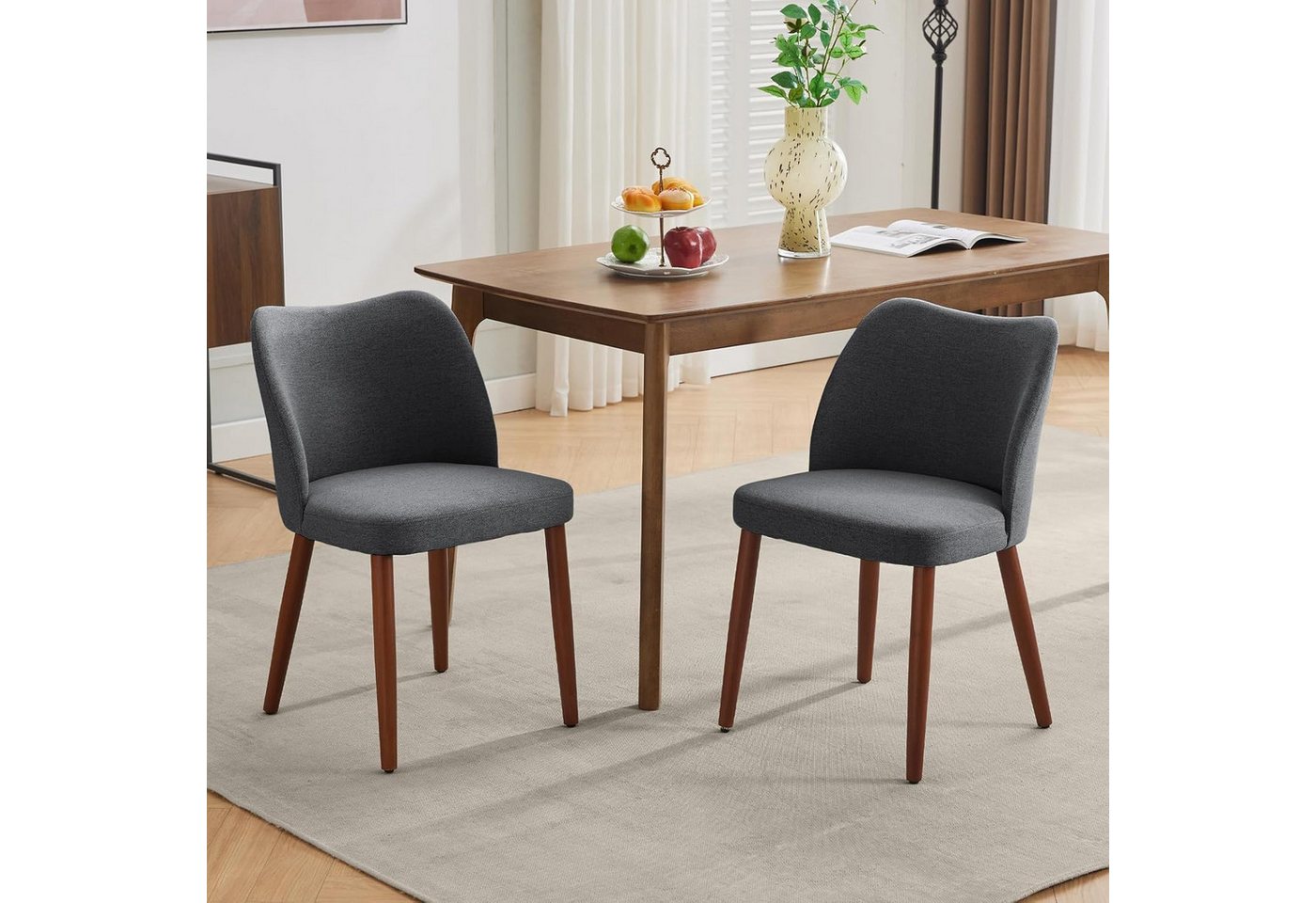 GarveeMore Esszimmerstuhl 2er-Set,Leinen gepolsterter Esszimmerstuhl mit Holzbeinen,Ohrensessel, Küchenstühle mit dicken Kissen für Esszimmer, Wohnzimmer GarveeMore Esszimmerstuhl 2er-Set,Leinen gepolsterter Esszimmerstuhl mit Holzbeinen,Ohrensessel, Küchenstühle mit dicken Kissen für Esszimmer, Wohnzimmer von GarveeMore