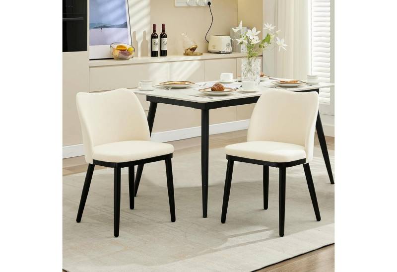GarveeMore Esszimmerstuhl 2er-set,gepolsterte Küchenstühle mit aus Samt und Holzbeinen, Moderne Esszimmerstühle für Esszimmer,Küche,Café,Wohnzimmer von GarveeMore