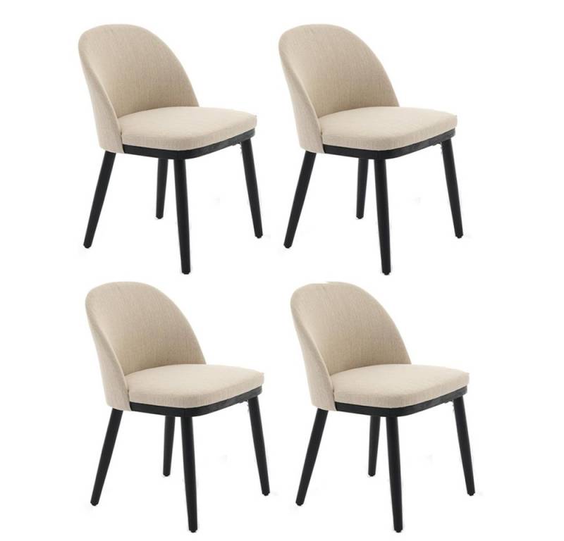 GarveeMore Esszimmerstuhl 4-Fußstuhl (4 St), Leinen Stoff Holzbeine,Küchenstuhl,Polsterstuhl, 2er Set/4er Set/6er von GarveeMore