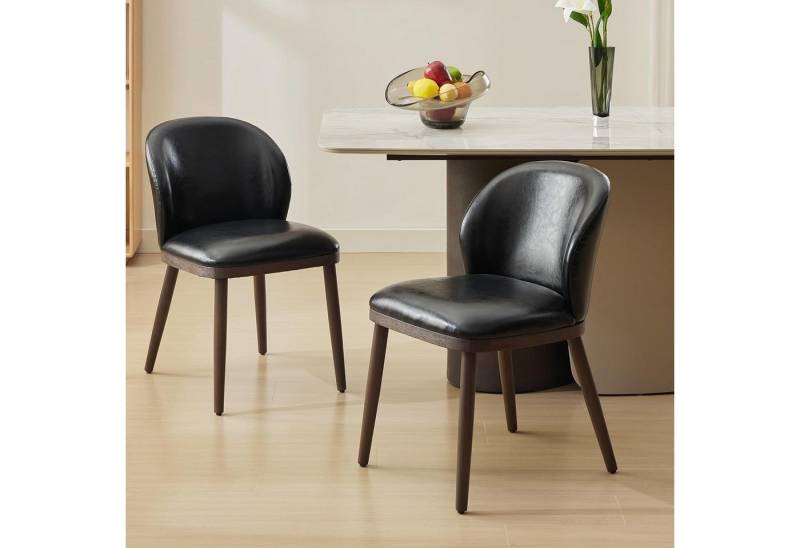 GarveeMore Esszimmerstuhl Küchenstühle Polsterstuhl (2 St), 2er/4er/6er Set moderne Esszimmerstühle aus PU-Leder mit Holzbeine von GarveeMore