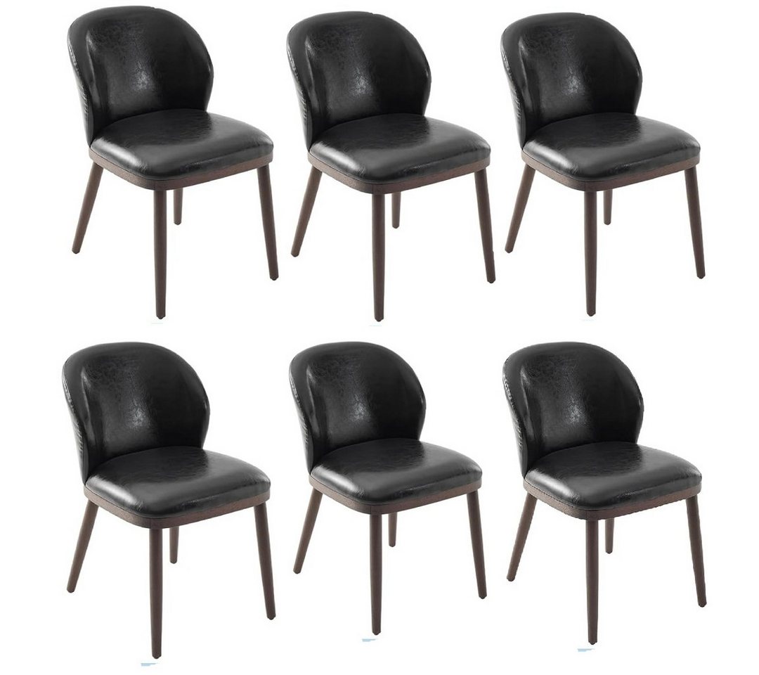 GarveeMore Esszimmerstuhl Küchenstühle Polsterstuhl (6 St), 2er/4er/6er Set moderne Esszimmerstühle aus PU-Leder mit Holzbeine von GarveeMore