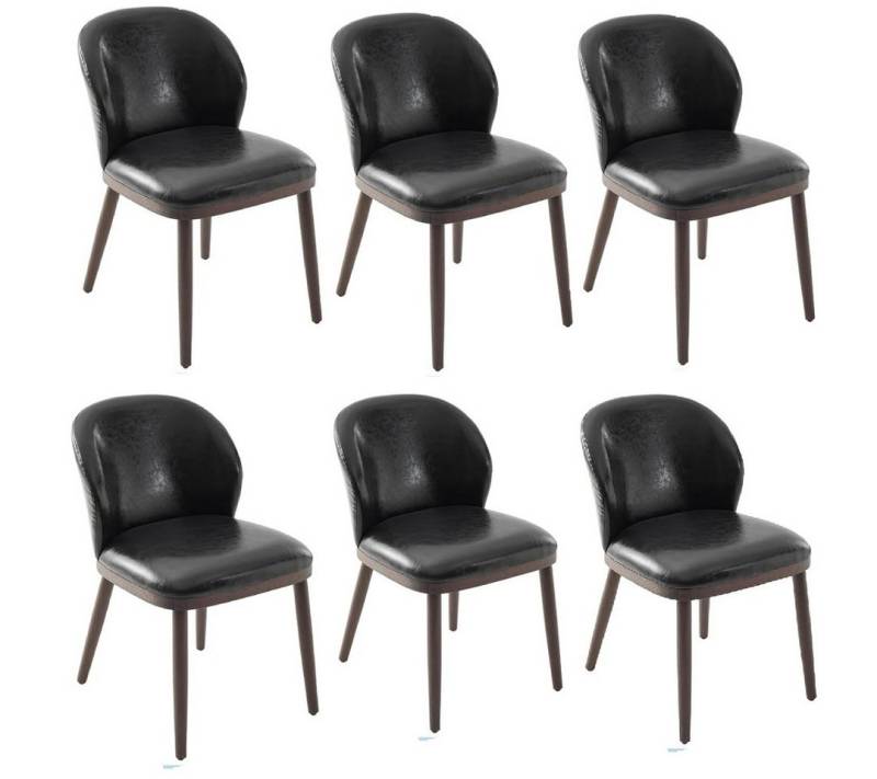 GarveeMore Esszimmerstuhl Küchenstühle Polsterstuhl (6 St), 2er/4er/6er Set moderne Esszimmerstühle aus PU-Leder mit Holzbeine von GarveeMore