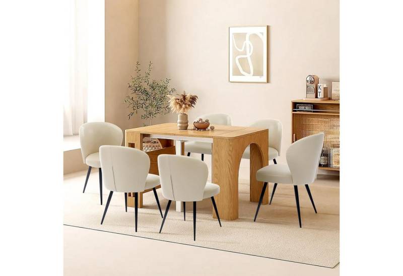 GarveeMore Esszimmerstuhl Polsterstuhl Stuhl Wohnzimmerstuhl,pflechteleicht – modern (6 St), 2/4/6 Se robuste schwarze Beine,hervorrangend Komfort von GarveeMore