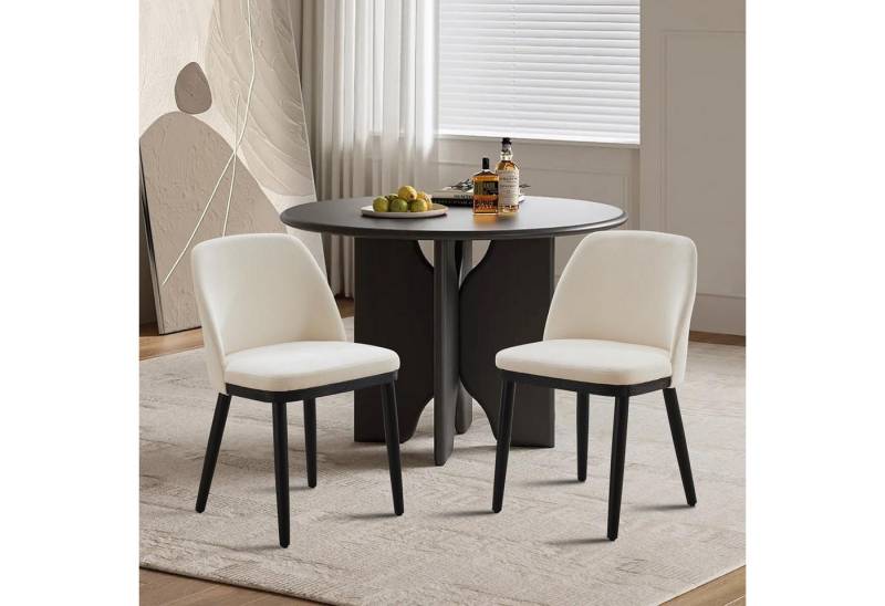 GarveeMore Esszimmerstuhl SET 2/4/6 Leinen Stoff Holzbeine,modern & gepolstert (2 St), für Küche, Esszimmer & Büro von GarveeMore