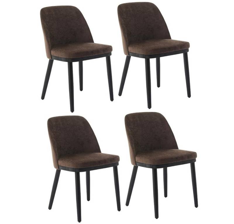 GarveeMore Esszimmerstuhl SET 2/4/6 Leinen Stoff Holzbeine,modern & gepolstert (4 St), für Küche, Esszimmer & Büro von GarveeMore