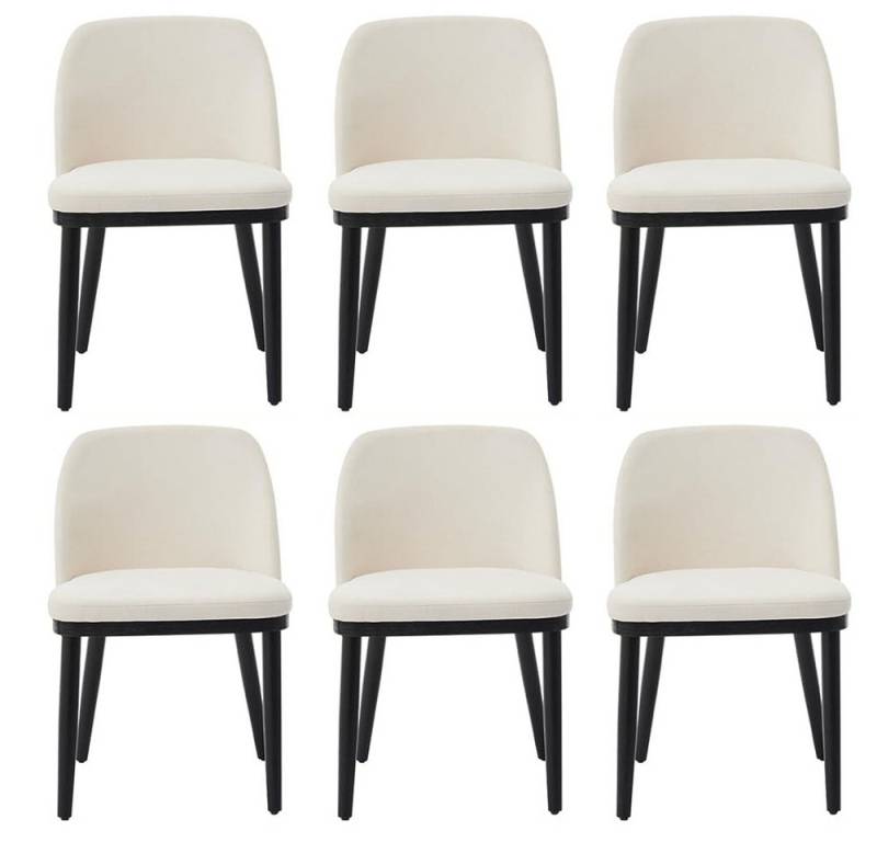 GarveeMore Esszimmerstuhl SET 2/4/6 Leinen Stoff Holzbeine,modern & gepolstert (6 St), für Küche, Esszimmer & Büro von GarveeMore