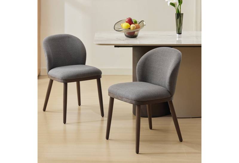 GarveeMore Esszimmerstuhl Stuhlset 2er-set Küchenstuhl aus Leinen Polsterstuhl bis 120kg von GarveeMore