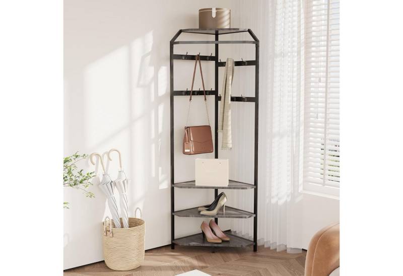 GarveeMore Garderobenständer Garderobenständer, Metall-Eckgarderobe Flurbaum Kleiderständer von GarveeMore