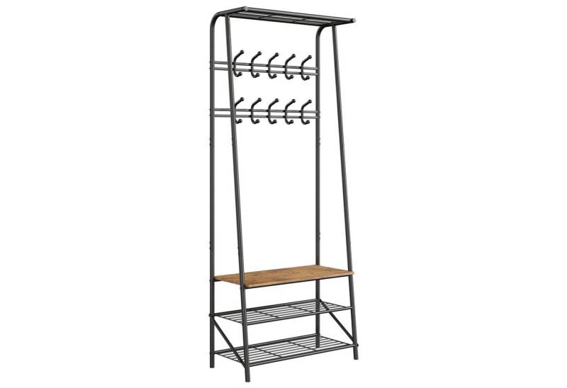 GarveeMore Garderobenständer Garderobenständer Kleiderständer mit Schuhbank,4-in-1 Design Garderobe von GarveeMore