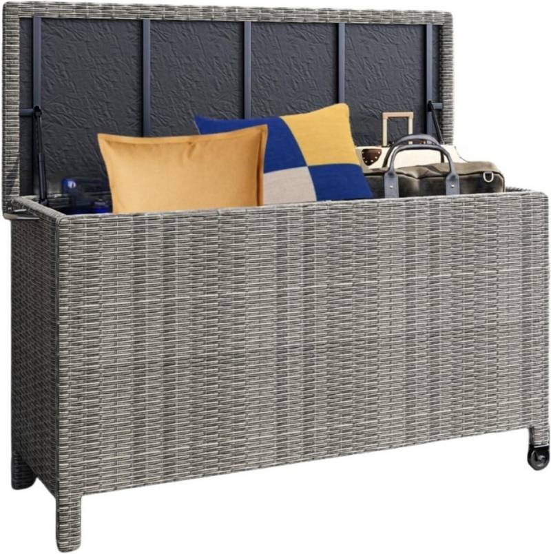 GarveeMore Gartenbox 473L Große Outdoor-Box wasserdicht PE-Rattan mit Griffen & Rädern von GarveeMore