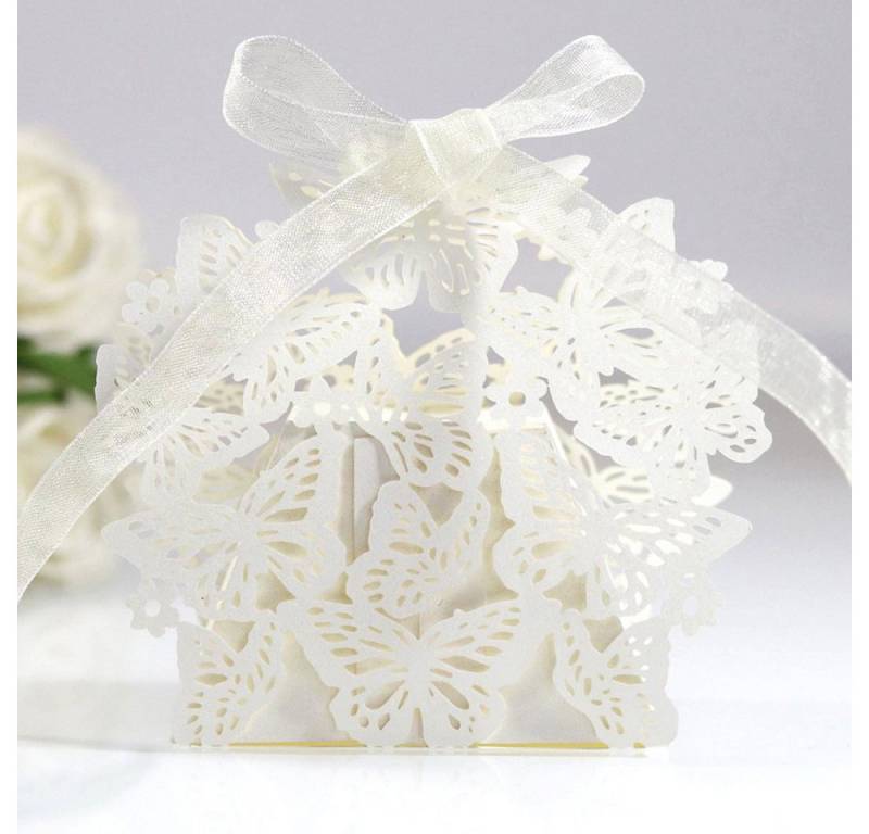 GarveeMore Geschenkbox 50pcs Hohle Schmetterling Hochzeit Süßigkeiten Box von GarveeMore