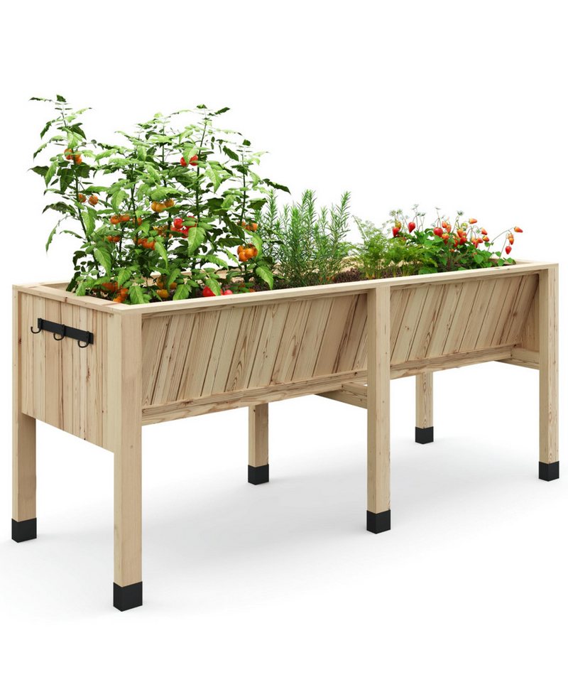 GarveeMore Hochbeet Pflanzbeet Gartenbeet Blumenbeet Gemüsegarten aus Holz von GarveeMore