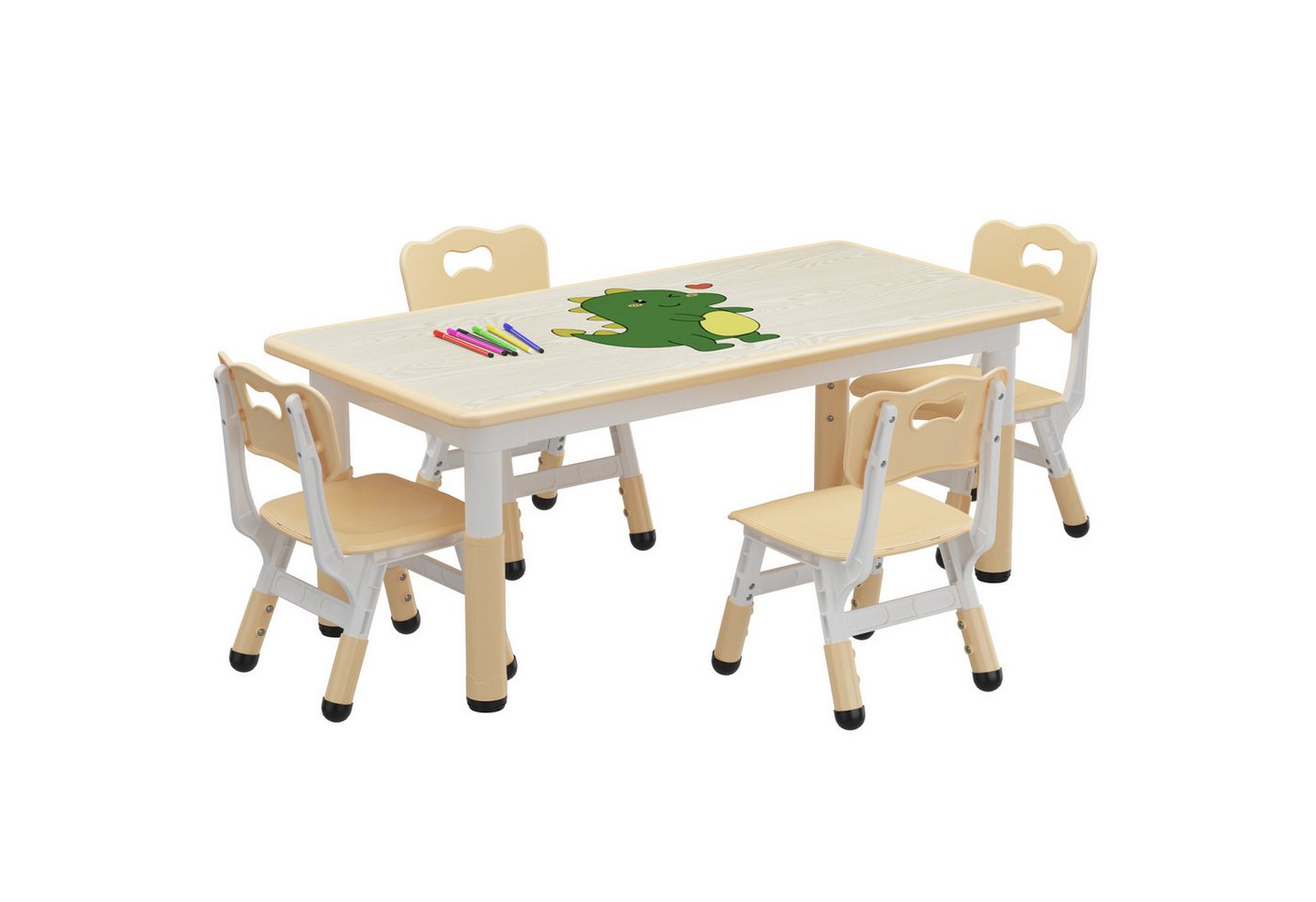 GarveeMore Kindersitzgruppe Kindertisch und Stuhl Set Höhenverstellbar mit 4 Sitzen GarveeMore Kindersitzgruppe Kindertisch und Stuhl Set Höhenverstellbar mit 4 Sitzen von GarveeMore