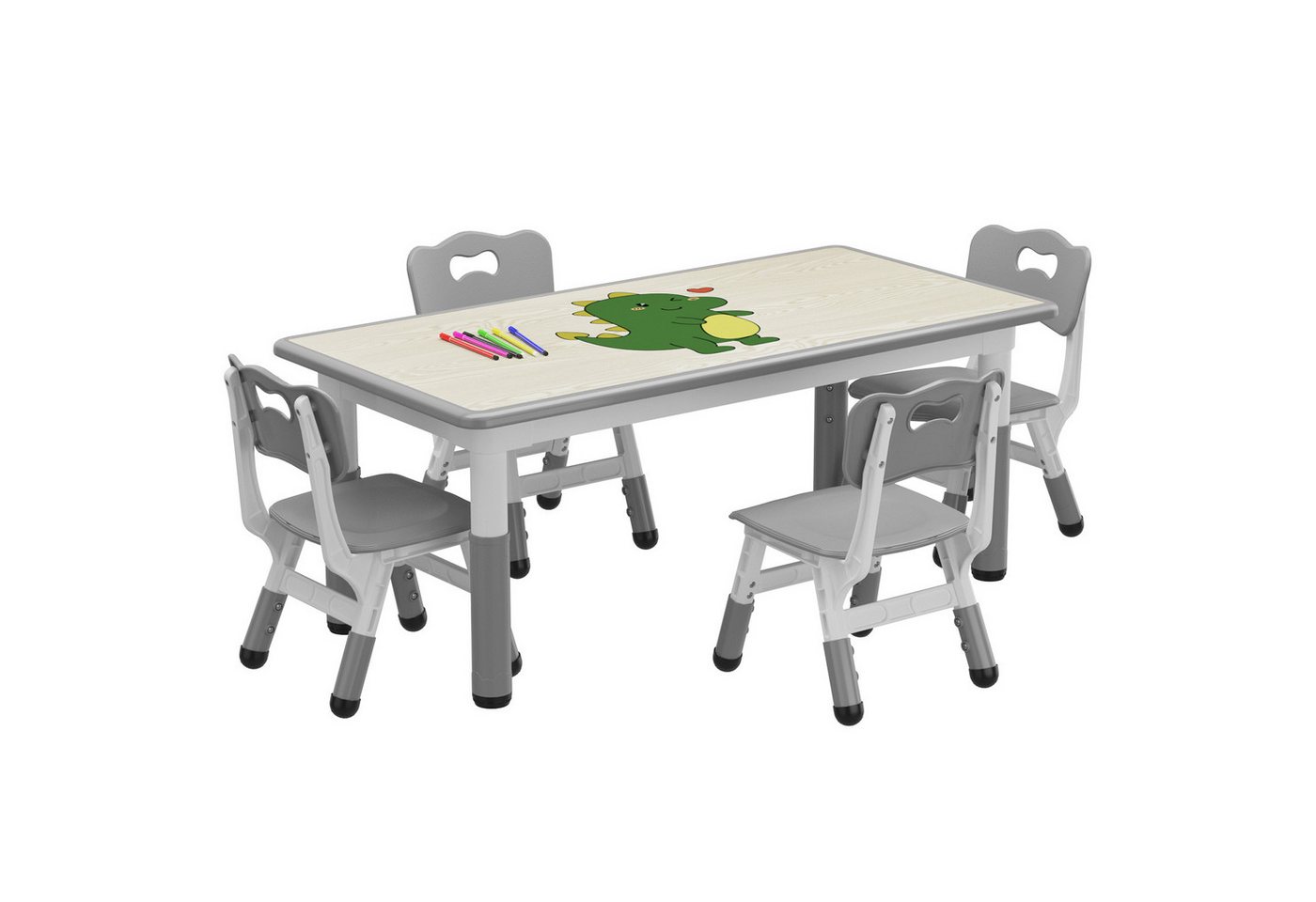 GarveeMore Kindersitzgruppe Kindertisch und Stuhl Set Höhenverstellbar mit 4 Sitzen GarveeMore Kindersitzgruppe Kindertisch und Stuhl Set Höhenverstellbar mit 4 Sitzen von GarveeMore