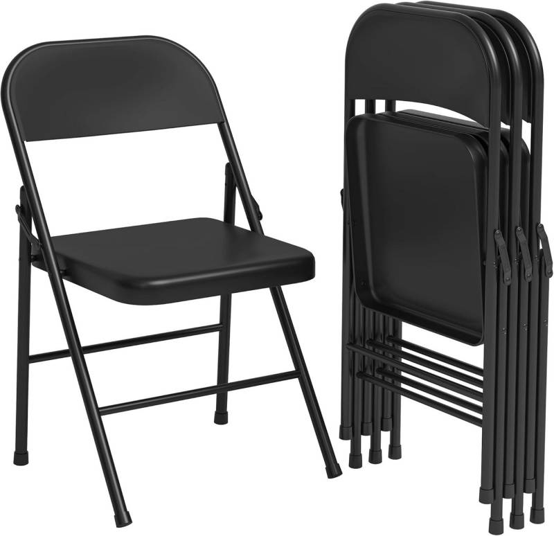 GarveeMore Klappstuhl mit Metallrahmen halten bis zu 350lbs,(4st)tragbare Klappstühle, für Esszimmer,Wohnzimmer,Büro,Camping von GarveeMore