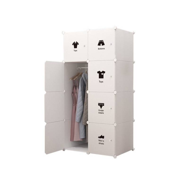 GarveeMore Kleiderschrank Mit Platz zum Aufhängen,DIY Kombischrank,modularer Kombischrank Modulare Kleiderschrank-Kombination mit Mehrfachfächern von GarveeMore