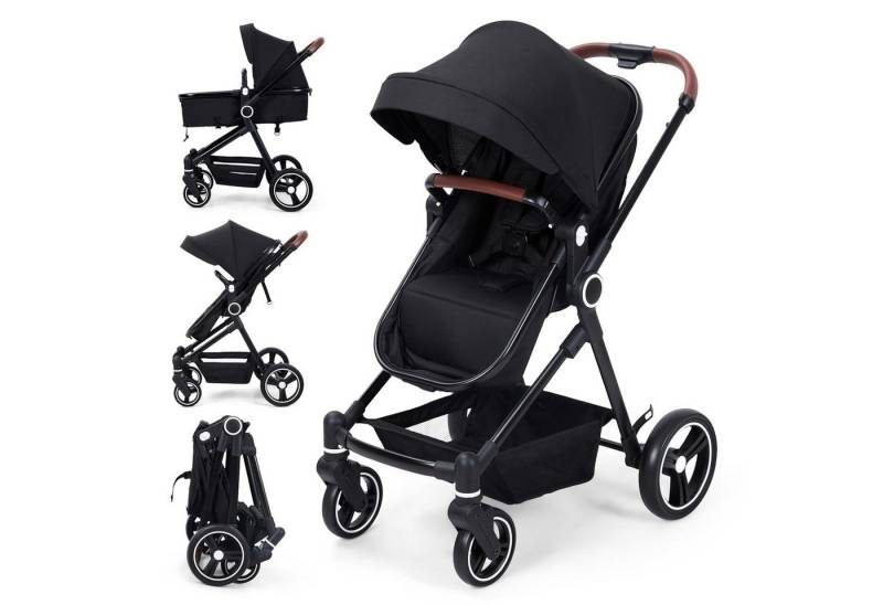 GarveeMore Kombi-Kinderwagen 2in1,Buggy Kinderwagen 0-36 Monate(Bis 22 Kg) mit Liegefunktion, Reisebuggy Große RäDer,Reisesysteme,Einfaches Zusammenklappen von GarveeMore