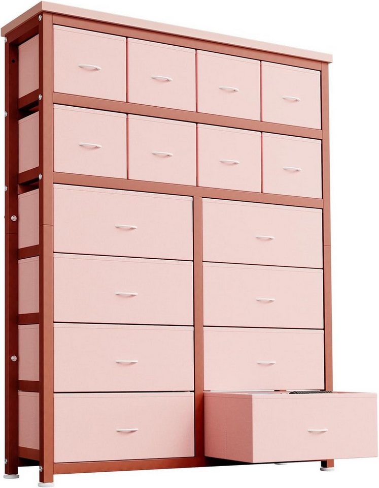 GarveeMore Kommode 16er Stoff-Kommode, Multifunktion für Kleider (Schlaf-/Wohnzimmer) von GarveeMore