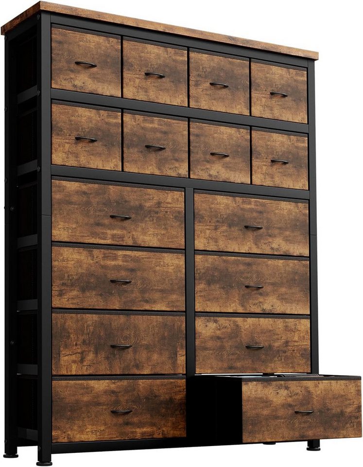GarveeMore Kommode 16er Stoff-Kommode, Multifunktion für Kleider (Schlaf-/Wohnzimmer) von GarveeMore