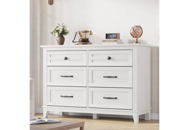 GarveeMore Kommode Großer Holzschrank mit 6 Schubladen von GarveeMore