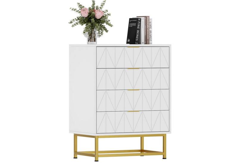GarveeMore Kommode Kommode mit 4 Schubladen Sideboard Schubladenschrank 60x40x80cm von GarveeMore