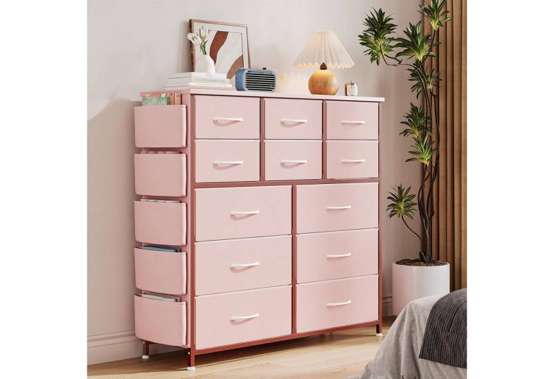 GarveeMore Kommode Schrank Schlafzimmer Wohnzimmer Flur, Schrank, 12 Schubladen mit Griffen,Rosa,99x30x110CM GarveeMore Kommode Schrank Schlafzimmer Wohnzimmer Flur, Schrank, 12 Schubladen mit Griffen,Rosa,99x30x110CM von GarveeMore