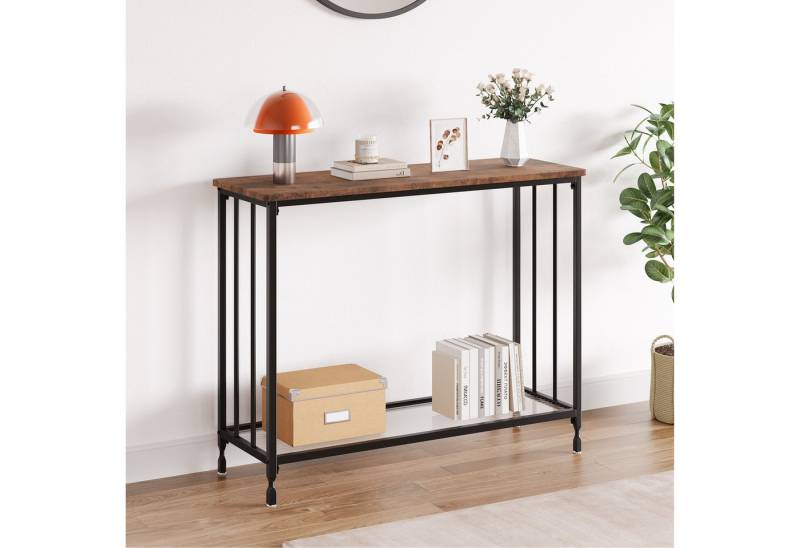 GarveeMore Konsolentisch,105x30x81cm, Schmaler Beistelltisch,Flurtisch,Kleiner Ausstellungstisch,Sofatisch von GarveeMore