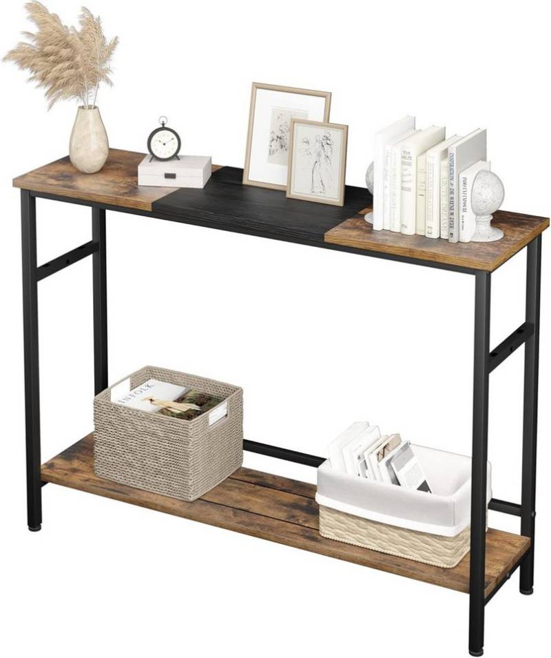 GarveeMore Konsolentisch,Beistelltisch mit 1 regal,Retro-Stil,100x80x23cm von GarveeMore
