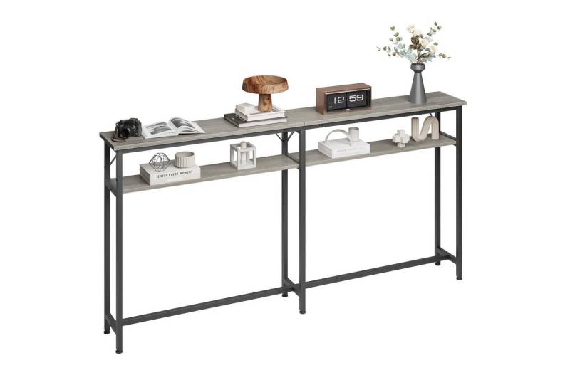 GarveeMore Konsolentisch Konsolentisch Schmal,2 Etagen Konsolentisch mit Stauraum Extra von GarveeMore