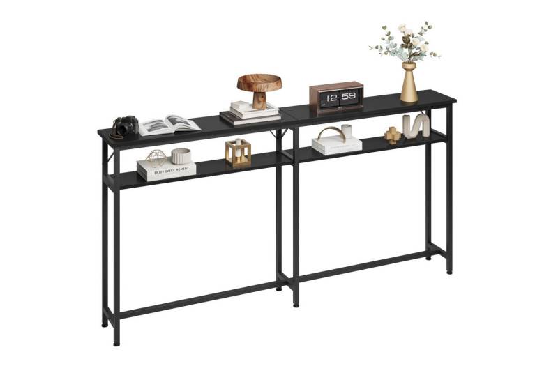 GarveeMore Konsolentisch Konsolentisch Schmal,2 Etagen Konsolentisch mit Stauraum Extra von GarveeMore