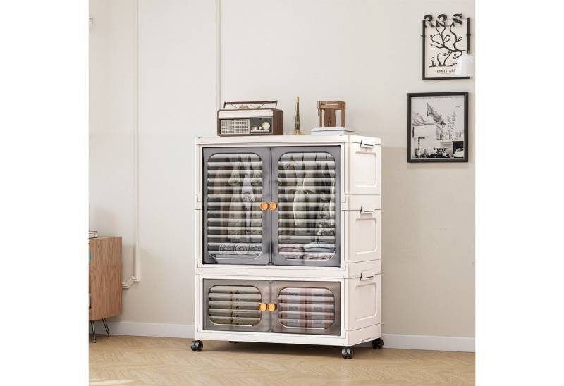 GarveeMore Mehrzweckschrank Kunststoff Mehrschichtig Kleiderschrank Haushalt Klamotten Schrank Box 79x60x35cm Kostenlose Installation Baby Kleiderschrank KlappbareLageru von GarveeMore