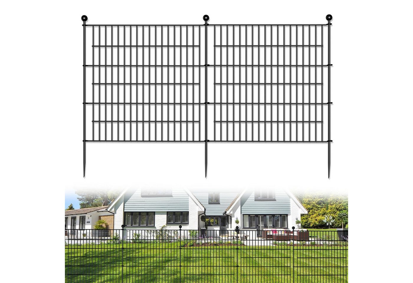 GarveeMore Metallzaun Garten Zaun10 Panels Kein Graben für Garten im Freien Patio GarveeMore Metallzaun Garten Zaun10 Panels Kein Graben für Garten im Freien Patio von GarveeMore