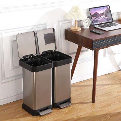 GarveeMore MüLleimer Treteimer TretmüLleimer Abfalleimer MüLleimer KüChe 2 FäCher, 20L+20L Abfalleimer Mit Deckel Treteimer Softclose Aus Edelstahl GarveeMore MüLleimer Treteimer TretmüLleimer Abfalleimer MüLleimer KüChe 2 FäCher, 20L+20L Abfalleimer Mit Deckel Treteimer Softclose Aus Edelstahl von GarveeMore