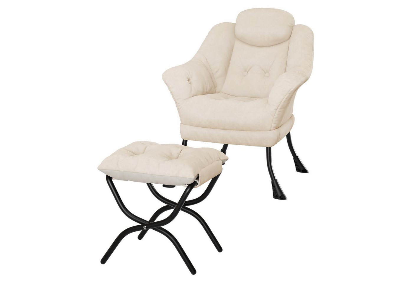 GarveeMore Ohrensessel Relaxsessel mit Hocker Ohrensessel Polstersessel Faulsessel von GarveeMore