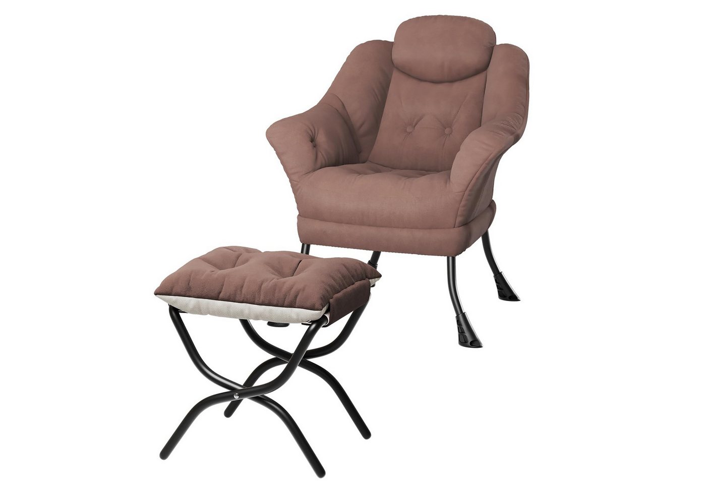 GarveeMore Ohrensessel Relaxsessel mit Hocker Ohrensessel Polstersessel Faulsessel von GarveeMore