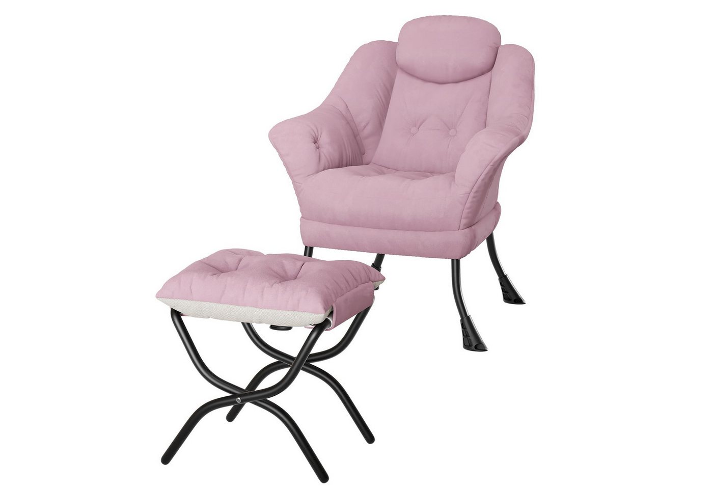 GarveeMore Ohrensessel Relaxsessel mit Hocker Ohrensessel Polstersessel Faulsessel von GarveeMore