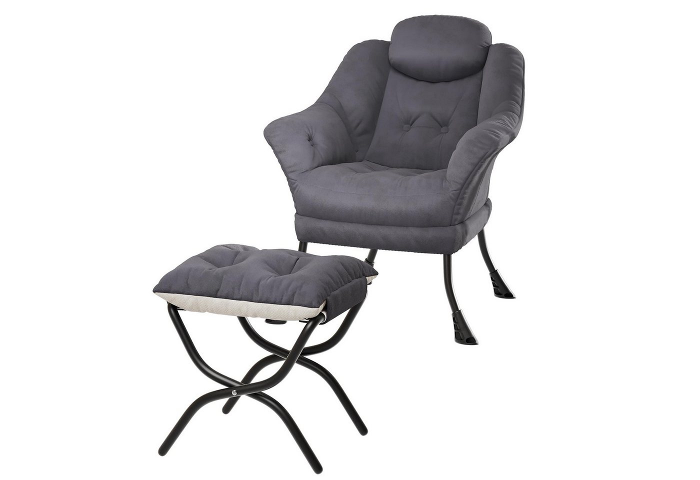 GarveeMore Ohrensessel Relaxsessel mit Hocker Ohrensessel Polstersessel Faulsessel von GarveeMore