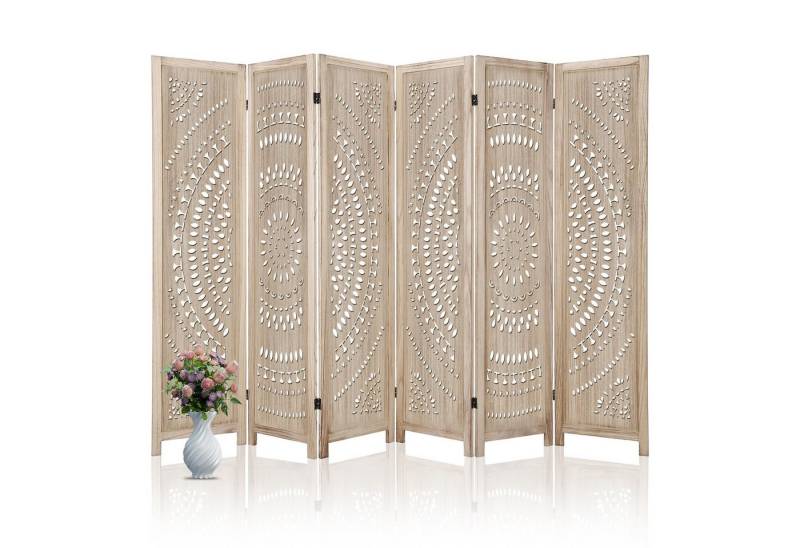 GarveeMore Paravent Klappbarer Raumteiler 6 Panels Holz Datenschutzschirme von GarveeMore