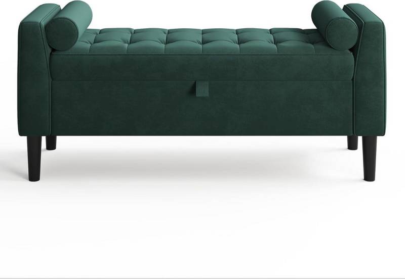 GarveeMore Polsterbank Polsterbank mit Stauraum Flurbank Sitzbank,Samt 118x43x64cm von GarveeMore