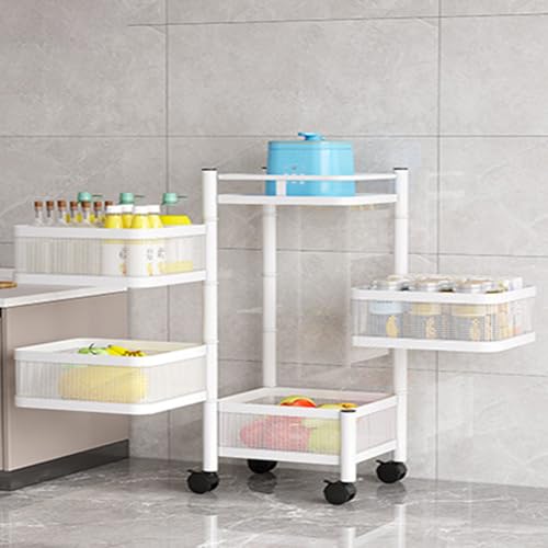 GarveeMore Resserre 4 Körbe, Servierwagen mit Rollen, Aufbewahrung von Gemüse, faltbar, Aufbewahrungsmöbel für Küche, Badezimmer, Büro, Stahl, 28 x 28 x 78 cm, Weiß GarveeMore Resserre 4 Körbe, Servierwagen mit Rollen, Aufbewahrung von Gemüse, faltbar, Aufbewahrungsmöbel für Küche, Badezimmer, Büro, Stahl, 28 x 28 x 78 cm, Weiß von GarveeMore