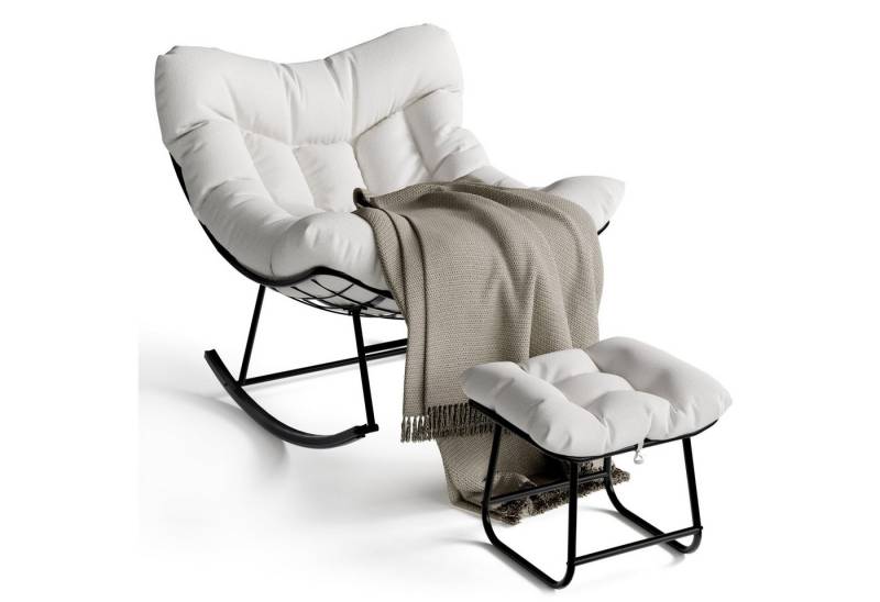 GarveeMore Schaukelsessel Grand Patio Outdoor Schaukelstuhl mit Fußhockel Modern Lounge Chair GarveeMore Schaukelsessel Grand Patio Outdoor Schaukelstuhl mit Fußhockel Modern Lounge Chair von GarveeMore
