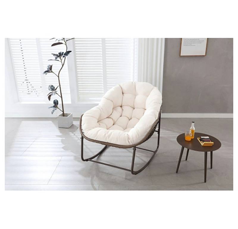 GarveeMore Schaukelsessel Schaukelsessel outdoor Wohnzimmer Garten Rattanstuhl,99x76x25cm (1 Schaukelstuhl), mit Relaxfunktion von GarveeMore