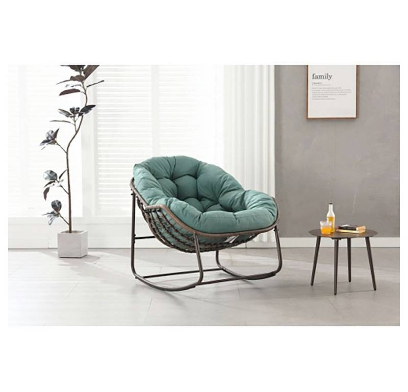 GarveeMore Schaukelsessel Schaukelsessel outdoor Wohnzimmer Garten Rattanstuhl,99x76x25cm (1 Schaukelstuhl), mit Relaxfunktion von GarveeMore
