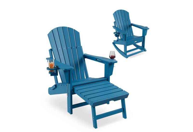 GarveeMore Schaukelsessel Schaukelstühle klappbar mit Fußlehne im Freien Ottoman von GarveeMore